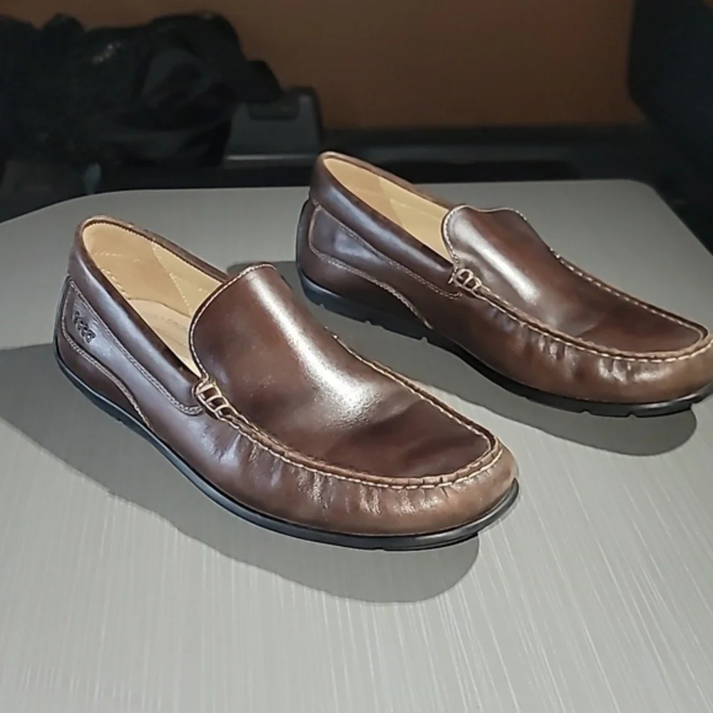 ECCO Classic‎ Moc 2.0 Dark Brown Leather Loafers Men's 43 (9.5) NWOT Condition